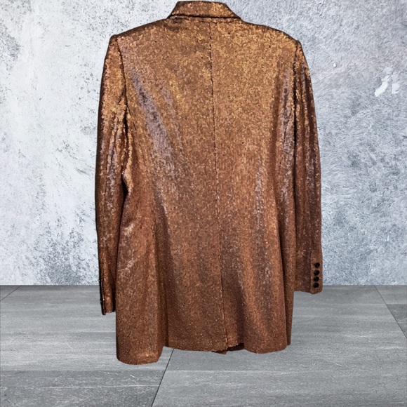 Sequin Double-Breasted Women's Jacket - Bronze - Picture 4 of 6